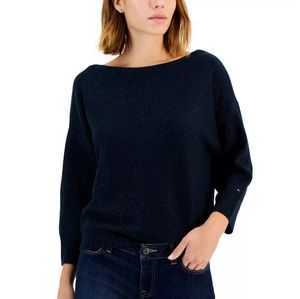 NWT Navy Boatneck 3/4 Sleeve Sweater XL